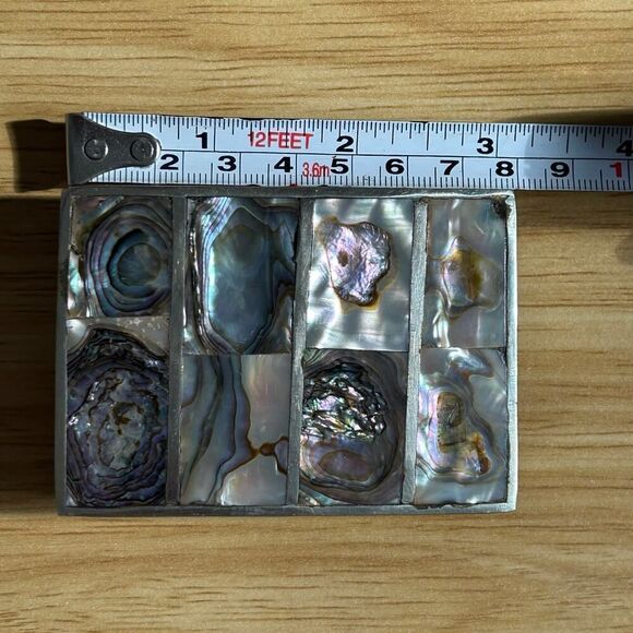 Vintage Western Mexico Signed Alpaca Silver and Mother of Pearl Belt Buckle - Picture 3 of 7